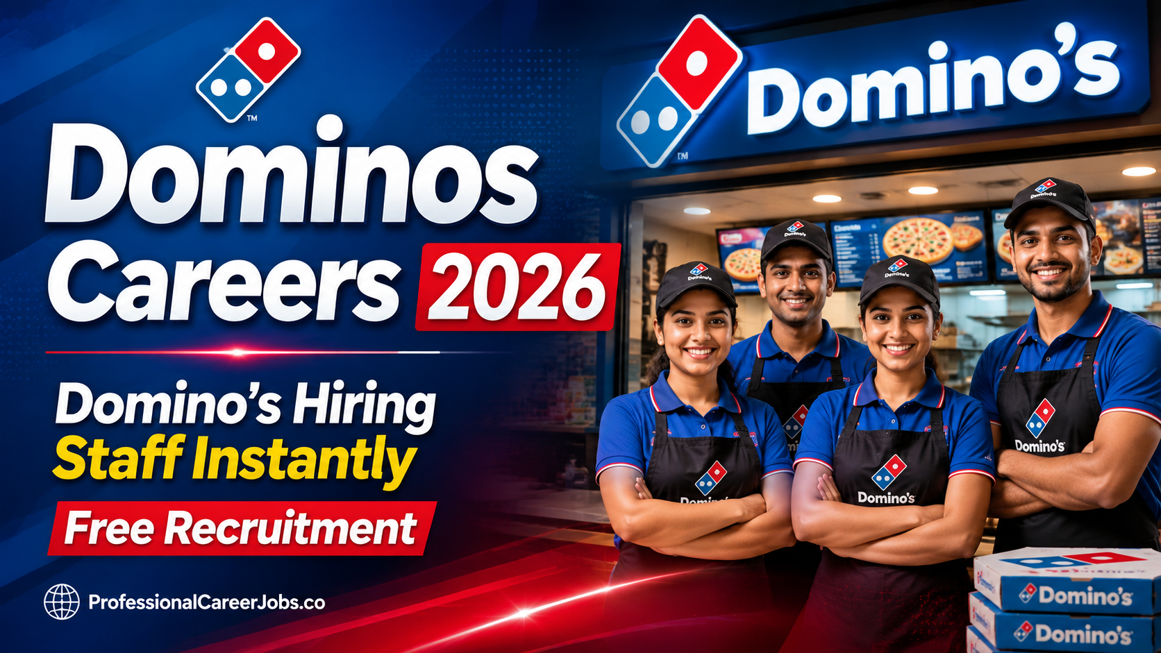 Dominos Careers 2026 – Domino’s Hiring Staff Instantly | Free Recruitment